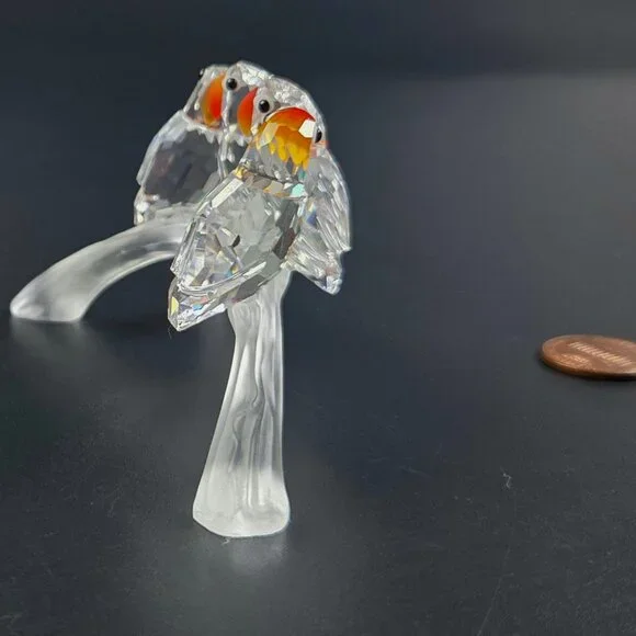 Vintage Swarovski “Feathered Beauties” Baby Lovebirds Figurine — No Box - Picture 9 of 11